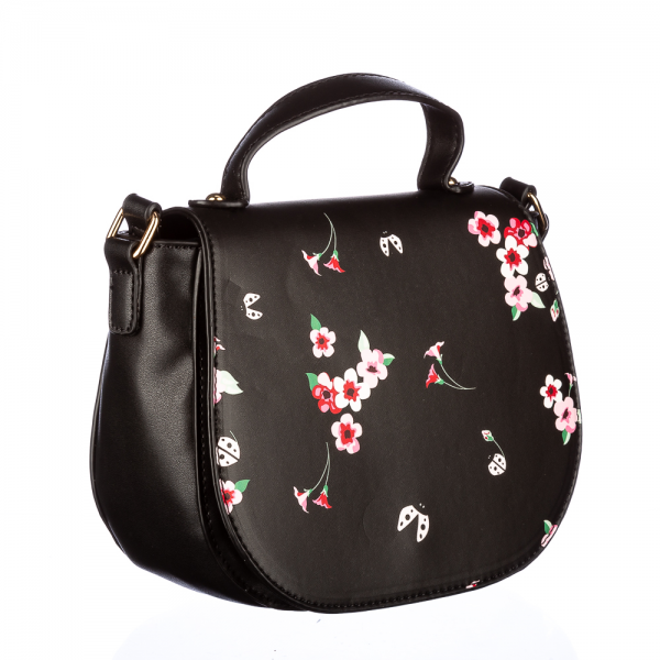 Γυναικεία τσάντα Flower Μαύρη οικολογικό δέρμα - Kalapod.gr